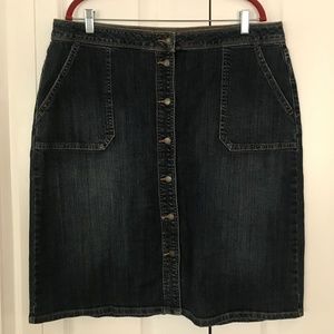 Liz Claiborne Button Front Denim Skirt